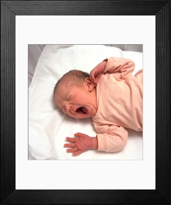 Framed Print : Yawning baby