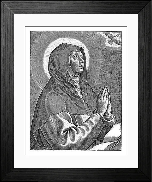 Framed Print : Saint Scholastica, half-length to the right Framed Print : Saint Scholastica, half-length to the right