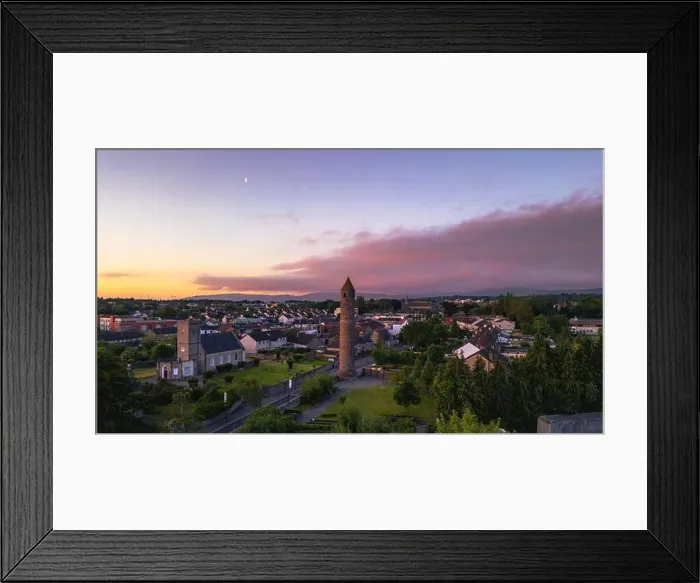 Framed Print : Pre-sunrise sky and half moon over Clondalkin Framed Print : Pre-sunrise sky and half moon over Clondalkin