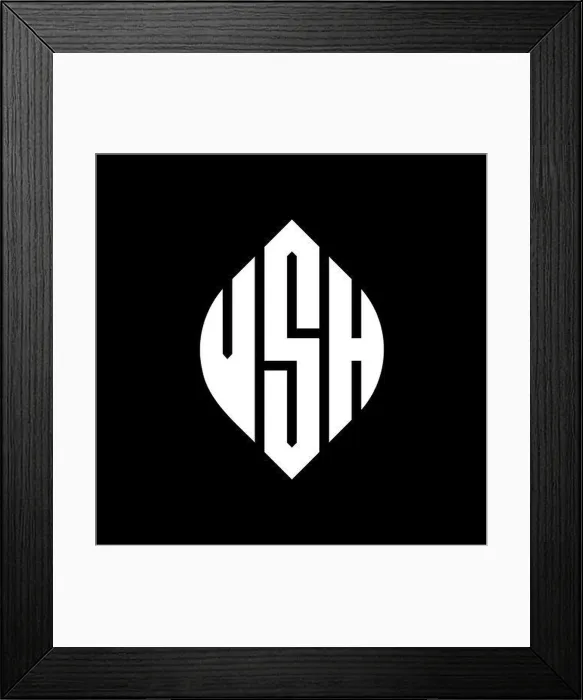 Framed Print : VSH circle letter logo design with circle and ellipse shape Framed Print : VSH circle letter logo design with circle and ellipse shape