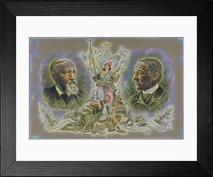 Framed Print : Victory Portraits of Benjamin Harrison and Levi P Framed Print : Victory Portraits of Benjamin Harrison and Levi P