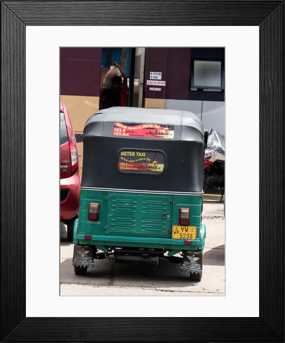 Framed Print : A metered tuk-tuk ( three-wheeler) taxi in Colombo, Sri Lanka