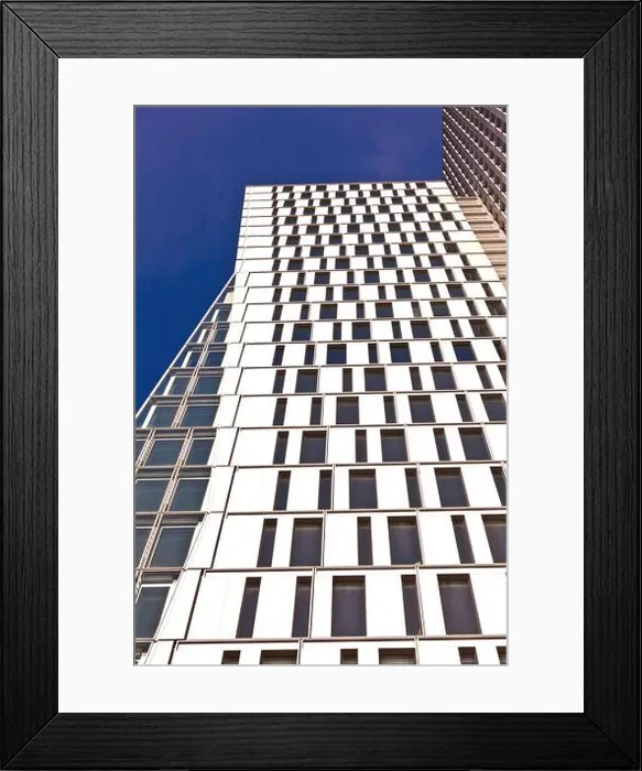 Framed Print : windows of office buildings, cool business background