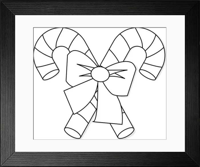 Framed Print : Christmas Candy Cane with Bow Outline Icon Symbol Design. Vector Candy Cane illustration isolated on white background Framed Print : Christmas Candy Cane with Bow Outline Icon Symbol Design. Vector Candy Cane illustration isolated on white background