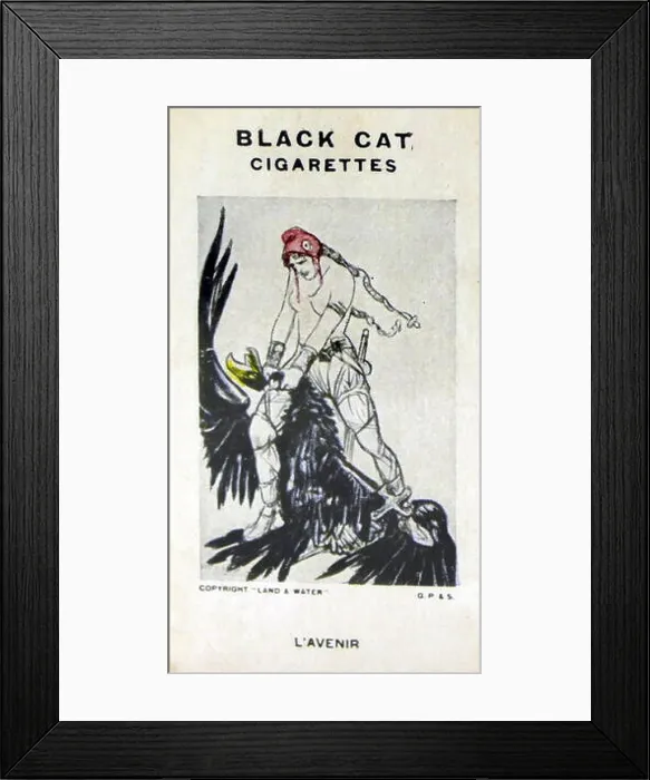 Framed Print : Black Cat Cigarettes, World war One Framed Print : Black Cat Cigarettes, World war One