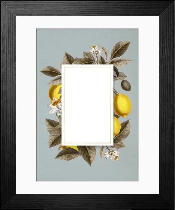 Framed Print : Blank tropical lemon card vector Framed Print : Blank tropical lemon card vector