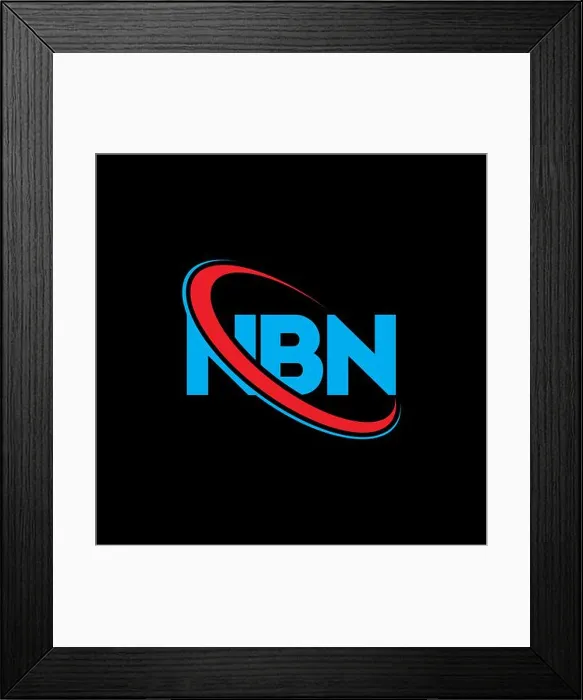 Framed Print : NBN logo. NBN letter. NBN letter logo design Framed Print : NBN logo. NBN letter. NBN letter logo design