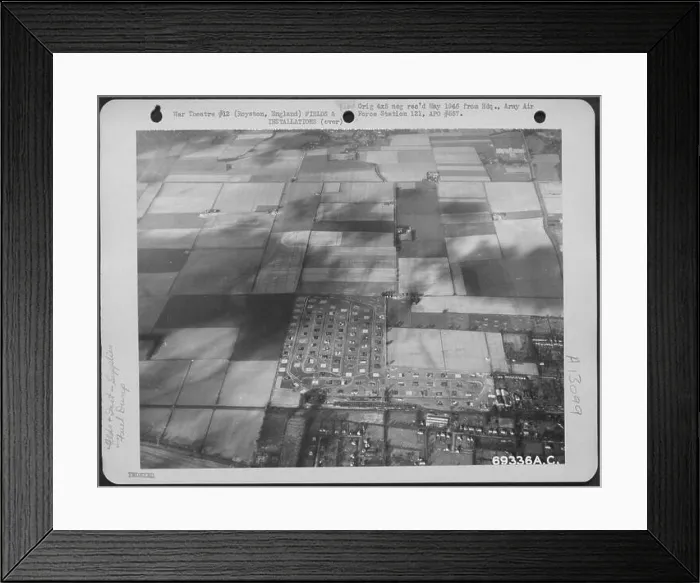 Framed Print : Aerial View Of The Petrol Dump At Royston, England. 7 February 1944 Framed Print : Aerial View Of The Petrol Dump At Royston, England. 7 February 1944