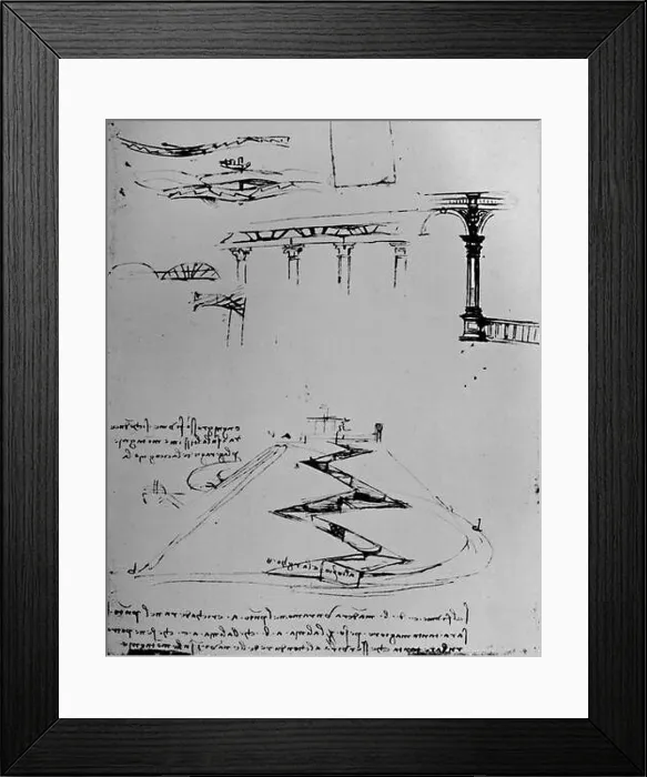 Framed Print : Plan of Canal Ascending Hill By Means of Locks, 1928. Artist: Leonardo da Vinci Framed Print : Plan of Canal Ascending Hill By Means of Locks, 1928. Artist: Leonardo da Vinci