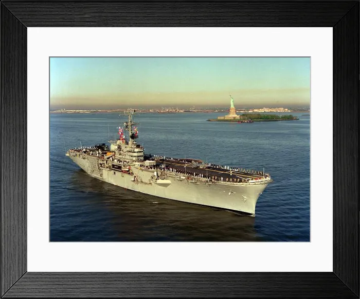 Framed Print : An aerial starboard bow view of the amphibious ship USS GUADALCANAL (LPH-7) Framed Print : An aerial starboard bow view of the amphibious ship USS GUADALCANAL (LPH-7)