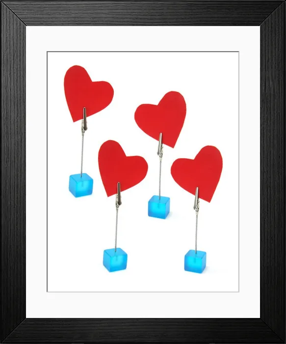 Framed Print : Heart Memo Clips Framed Print : Heart Memo Clips