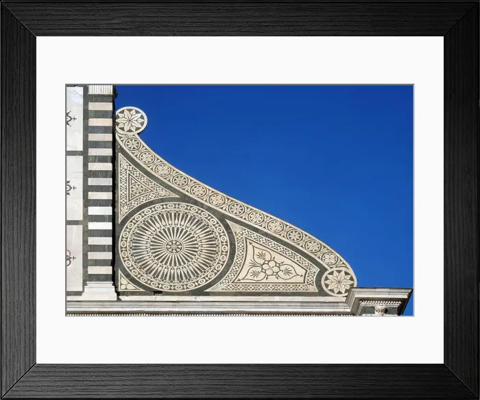Framed Print : Detail from facade of Santa Maria Novella Dominican church in Florence, Italy Framed Print : Detail from facade of Santa Maria Novella Dominican church in Florence, Italy