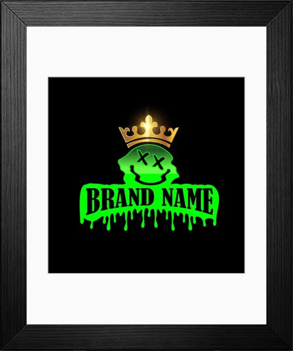Framed Print : A vector illustration of Drip logo with crown design vector sign Framed Print : A vector illustration of Drip logo with crown design vector sign