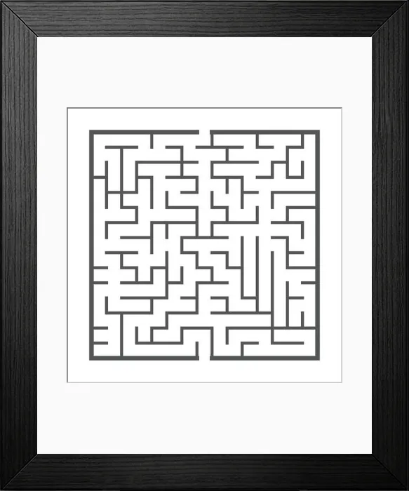 Framed Print : maze game illustration isolated on white background Framed Print : maze game illustration isolated on white background