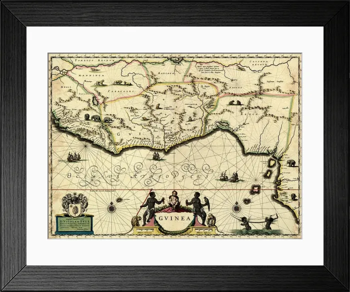Framed Print : Map Of Guinea 1638 Framed Print : Map Of Guinea 1638