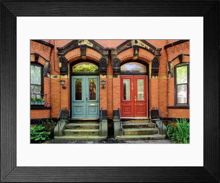 Framed Print : Historic Row houses in city of Saint John, New Brunswick, Canada Framed Print : Historic Row houses in city of Saint John, New Brunswick, Canada