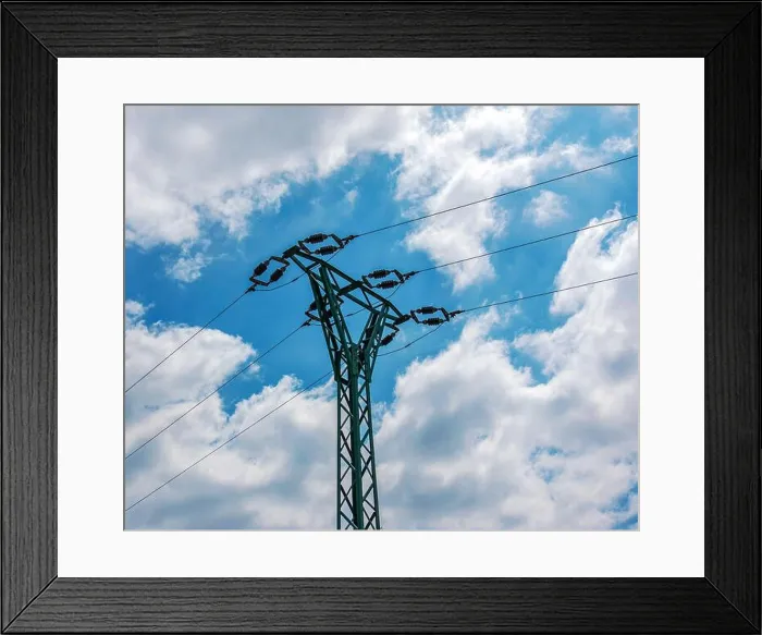 Framed Print : Close-up transmission towers (power tower) Framed Print : Close-up transmission towers (power tower)