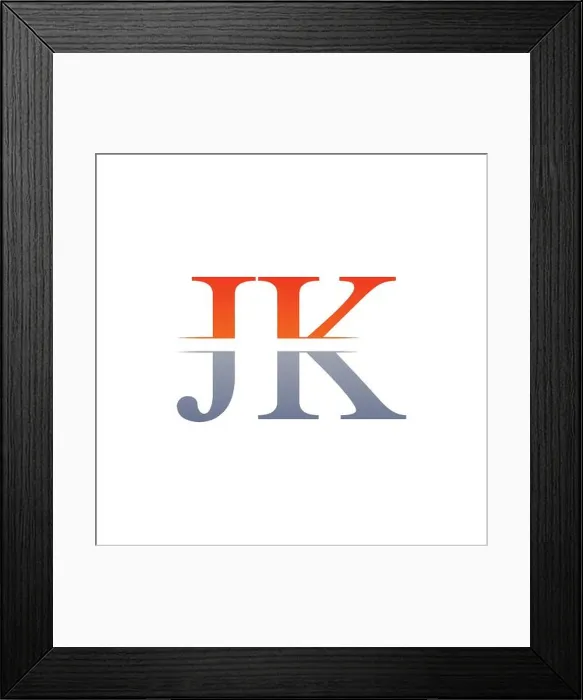 Framed Print : JK letter Type Logo Design vector Template. Abstract Letter JK logo Design Framed Print : JK letter Type Logo Design vector Template. Abstract Letter JK logo Design