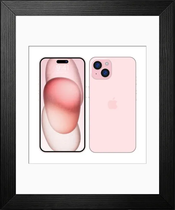 Framed Print : New iPhone 15 Deep pink color by Apple Inc Framed Print : New iPhone 15 Deep pink color by Apple Inc