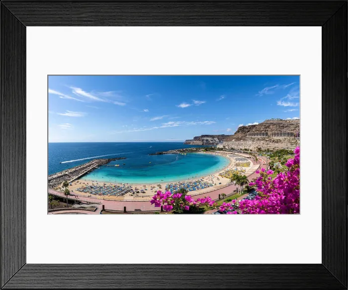 Framed Print : Landscape with Amadores beach on Gran Canaria, Spain Framed Print : Landscape with Amadores beach on Gran Canaria, Spain