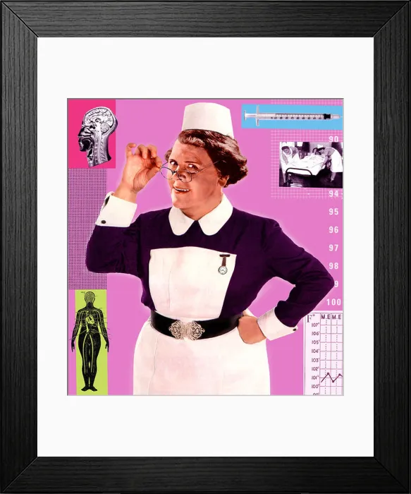 Framed Print : nurse nurse hospital Matron with charts and hospital items behind Framed Print : nurse nurse hospital Matron with charts and hospital items behind