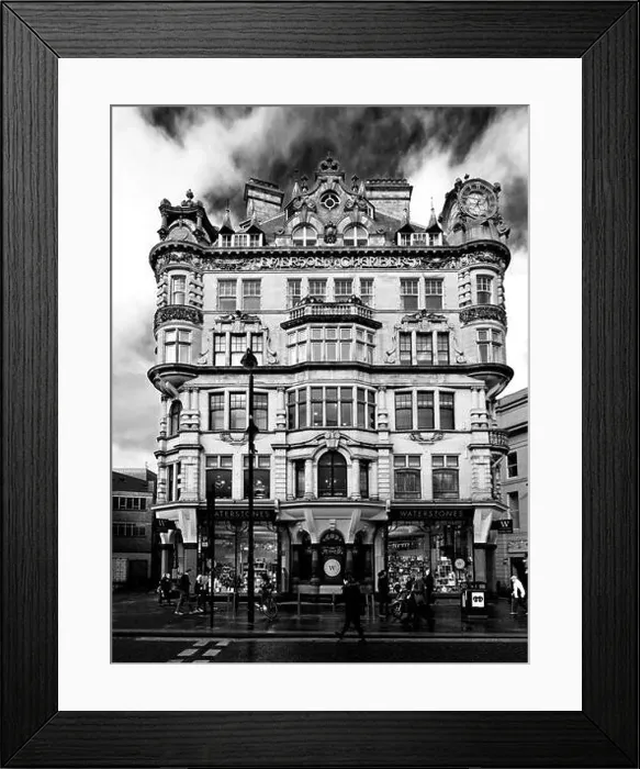 Framed Print : Emerson Chambers and Waterstones infrared mono style on Blackett St Newcastle upon Tyne Framed Print : Emerson Chambers and Waterstones infrared mono style on Blackett St Newcastle upon Tyne