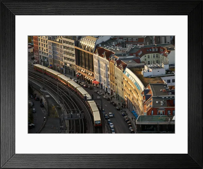 Framed Print : Berlin, Germany, S-Bahn and residential and Geschaeftsgebaeude in Dircksenstrasse Framed Print : Berlin, Germany, S-Bahn and residential and Geschaeftsgebaeude in Dircksenstrasse