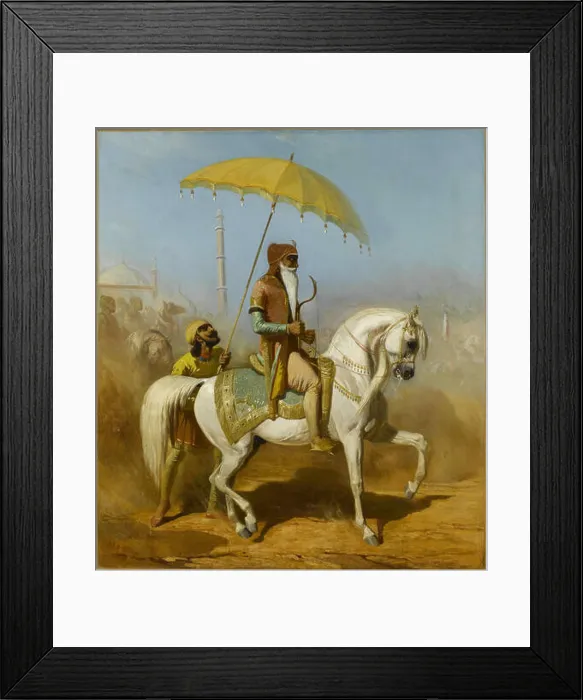 Framed Print : Portrait of Maharaja Ranjit Singh. Creator: De Dreux, Alfred (1810-1860)