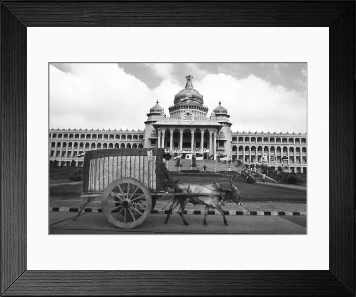 Framed Print : Vidhana Soudha building and bullock cart, Bangalore, Karnataka, India, 1977 - jag 186135 Framed Print : Vidhana Soudha building and bullock cart, Bangalore, Karnataka, India, 1977 - jag 186135