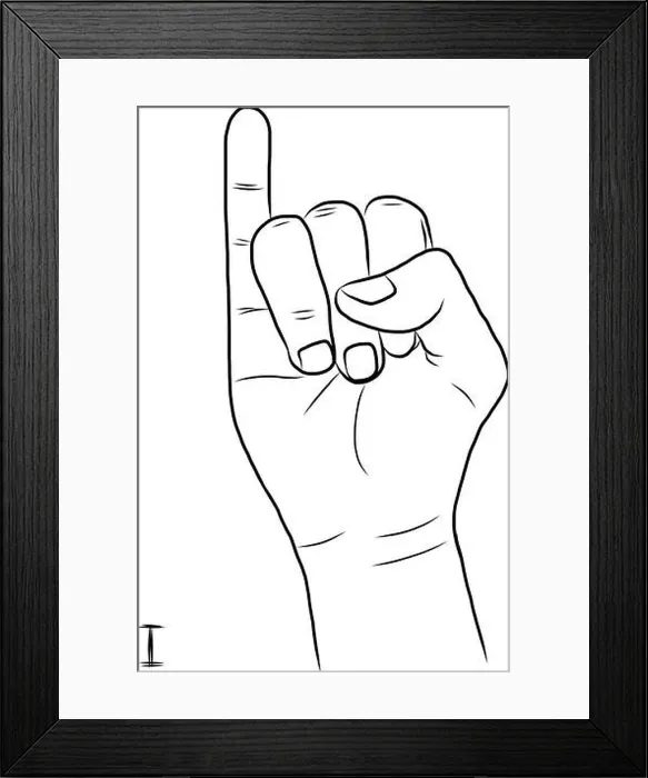Framed Print : Sign language and the alphabet, The Letter I Framed Print : Sign language and the alphabet, The Letter I