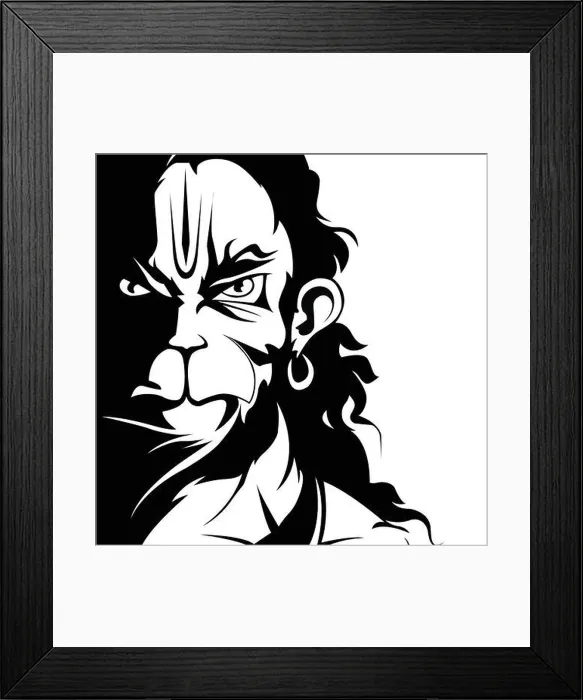 Framed Print : Hanuman ji vector illustration - Powerful Hindu god art Framed Print : Hanuman ji vector illustration - Powerful Hindu god art