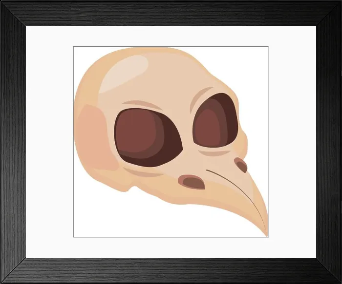 Framed Print : raven skull icon Framed Print : raven skull icon
