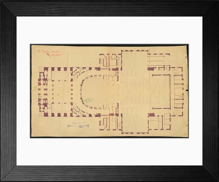 Framed Print : Royal Opera (i.e. State Opera Unter den Linden, Lindenoper), Berlin: floor plan 1: 100 Framed Print : Royal Opera (i.e. State Opera Unter den Linden, Lindenoper), Berlin: floor plan 1: 100