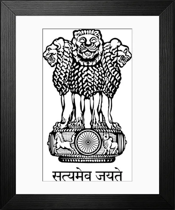 Framed Print : National coat of arms of the Republic of India Framed Print : National coat of arms of the Republic of India