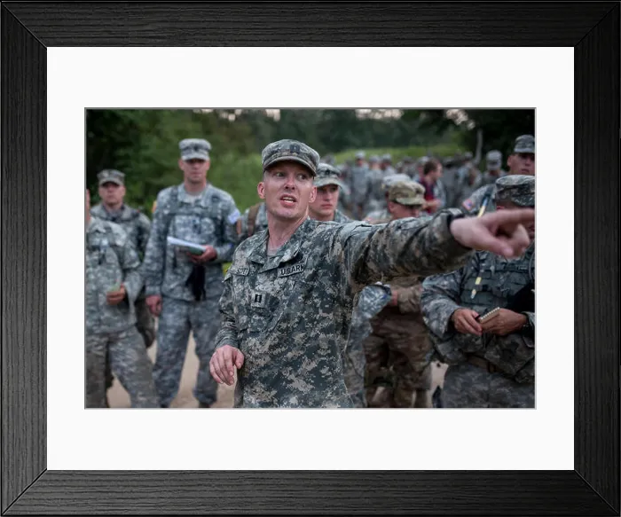 Framed Print : Capt. Chris Scott, U.S. Army Reserve company commander of the 688th Engineer Company Framed Print : Capt. Chris Scott, U.S. Army Reserve company commander of the 688th Engineer Company