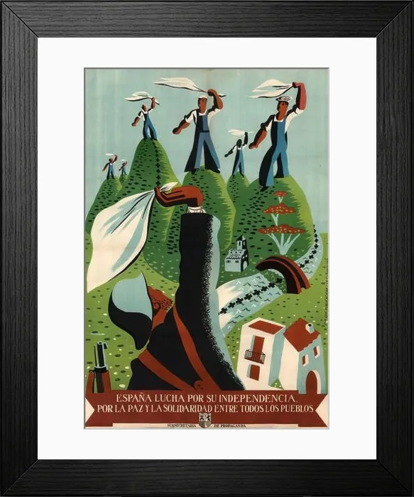 Framed Print : España. Guerra civil. Cartel propagandístico de la subsecretaría de propaganda del gobierno de la república Framed Print : España. Guerra civil. Cartel propagandístico de la subsecretaría de propaganda del gobierno de la república