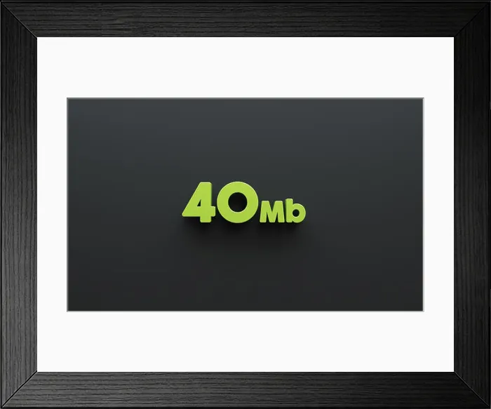 Framed Print : Ultra Pack green letters. 40Mb Framed Print : Ultra Pack green letters. 40Mb