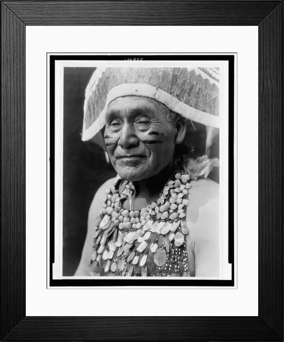Framed Print : Hupa - jumping dance costume, Title from item Framed Print : Hupa - jumping dance costume, Title from item