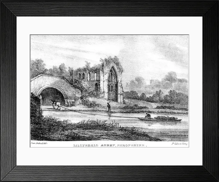 Framed Print : A lithograph of Lillyshal (Lilleshall) Abbey Framed Print : A lithograph of Lillyshal (Lilleshall) Abbey