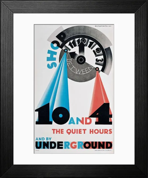 Framed Print : London Underground poster - Edward McKnight Kauffer artwork - SHOP BETWEEN 10 AND 4 Framed Print : London Underground poster - Edward McKnight Kauffer artwork - SHOP BETWEEN 10 AND 4