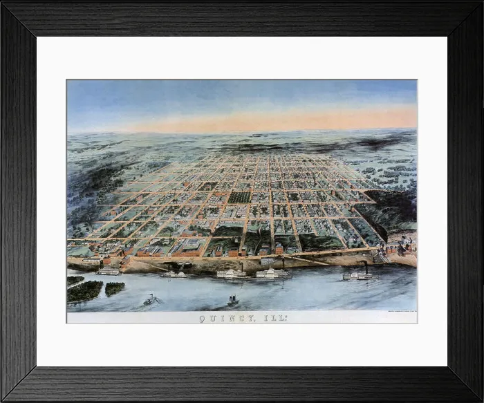 Framed Print : 1859 Map of Quincy Illinois Framed Print : 1859 Map of Quincy Illinois