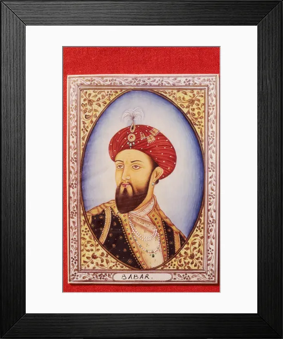Framed Print : portrait of babar, painting Framed Print : portrait of babar, painting