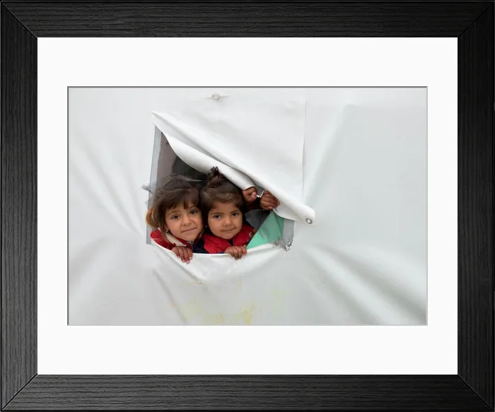 Framed Print : Refugee camp for Yazidis people from Sinjar Mountains near Diyarbakir Framed Print : Refugee camp for Yazidis people from Sinjar Mountains near Diyarbakir