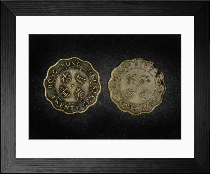 Framed Print : Hong Kong 20 cents, 1975-1983 Framed Print : Hong Kong 20 cents, 1975-1983