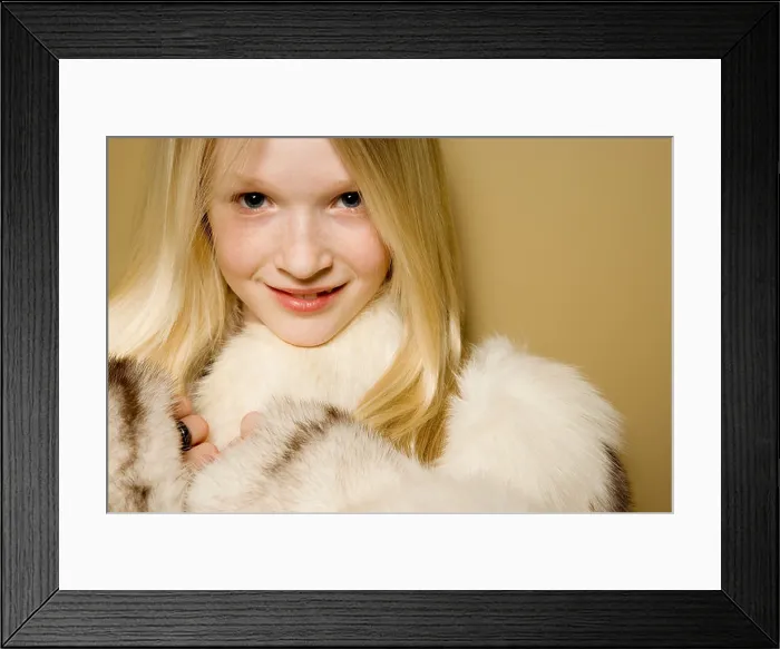 Framed Print : Girl in a fur coat Framed Print : Girl in a fur coat