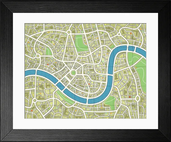 Framed Print : Nameless city map Framed Print : Nameless city map