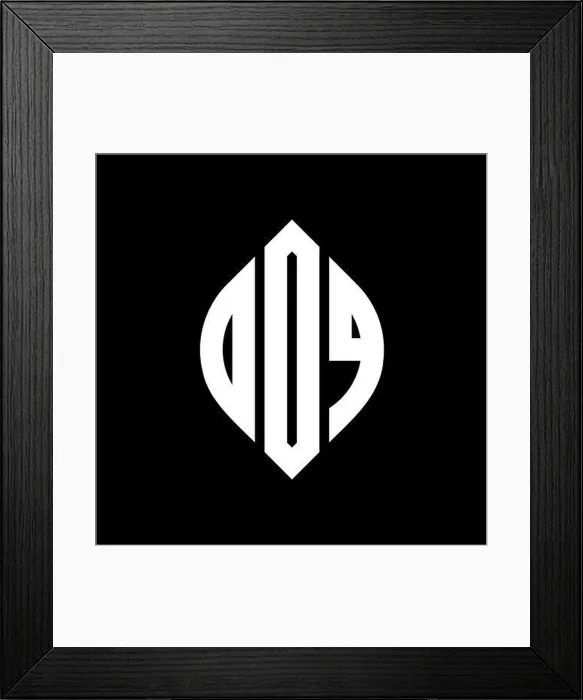 Framed Print : DDQ circle letter logo design with circle and ellipse shape Framed Print : DDQ circle letter logo design with circle and ellipse shape