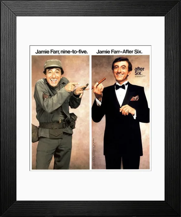 Framed Print : 1983 After Six Formals ad featuring Jamie Farr Framed Print : 1983 After Six Formals ad featuring Jamie Farr