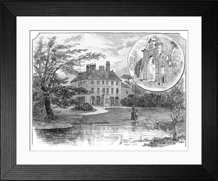 Framed Print : Forty Hall Manor house and the Old Gateway Enfield, London circa 1880 Framed Print : Forty Hall Manor house and the Old Gateway Enfield, London circa 1880