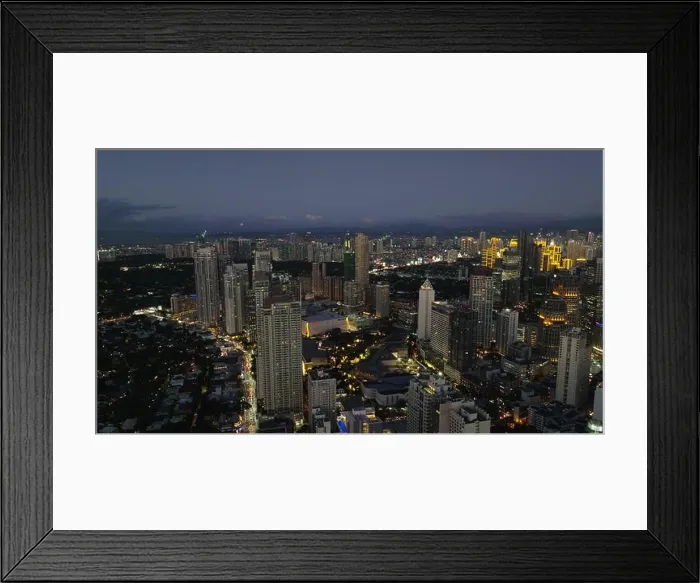 Framed Print : Makati with night skyline filled with illuminated buildings and bustling city life reflecting economic progress Framed Print : Makati with night skyline filled with illuminated buildings and bustling city life reflecting economic progress